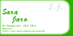 sara jaro business card
